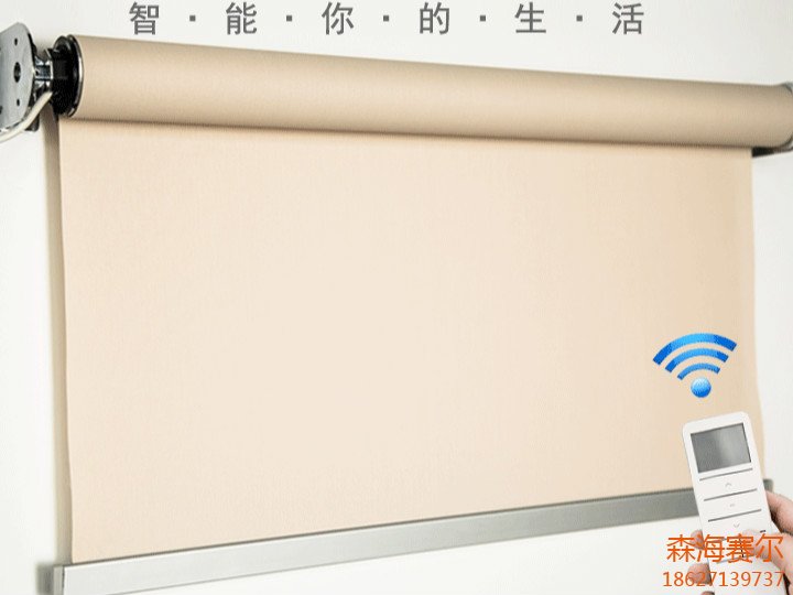 定製電動卷簾窗簾遮光遮陽全遮光布辦公室LOGO卷簾